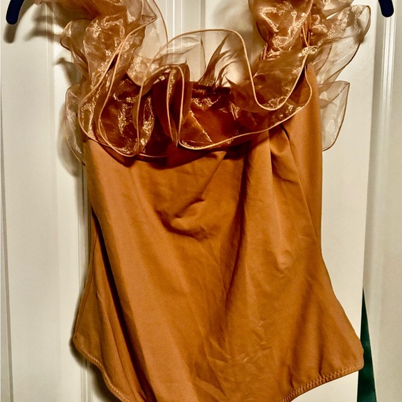 Intimately by free people taupe body suit thong frilly A00304 - Picture 2 of 6